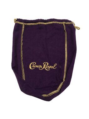 Crown Royal Purple 1.75L Drawstring Bag Gold Embroidered